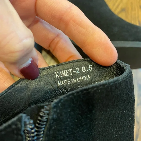 Jeffrey Campbell KAMET-2 Black Oiled Suede Ankle Bootie - Block Heel - Picture 10 of 12